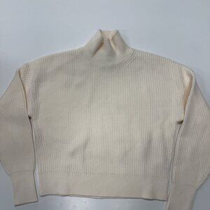 J Crew Ribbed Turtleneck Sweater Womens XS NWT Ivory Stretch Pullover New